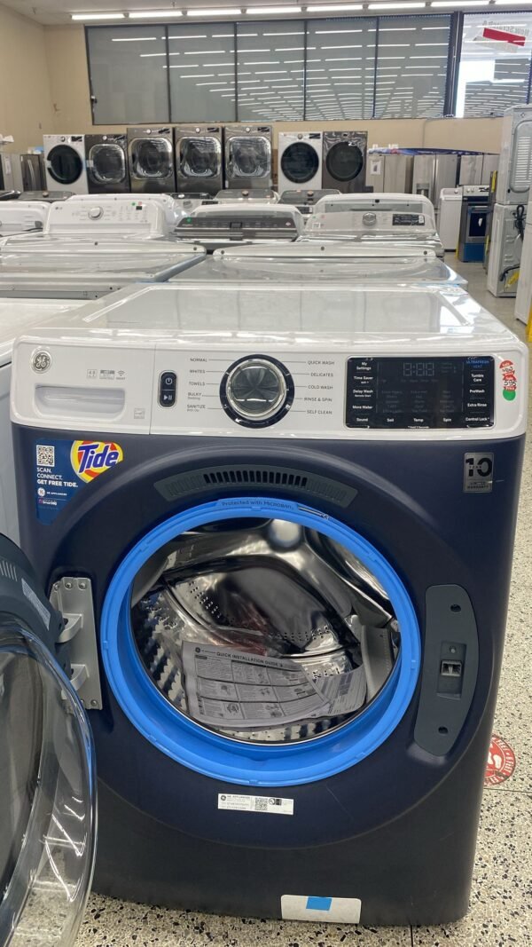 GE - 5.0 Cu Ft High-Efficiency Stackable Front Load Washer - Image 3