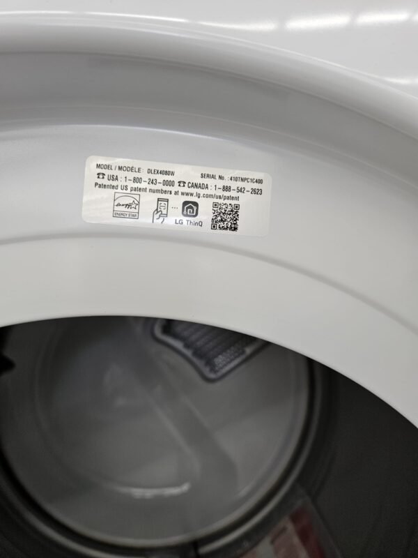 LG DLEX4080W 7.4 cu. ft. Ultra Large Capacity Electric Dryer - Image 2