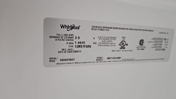 Whirlpool WRT112CZJW 24 Inch Counter-Depth Top Freezer Refrigerator - Image 6
