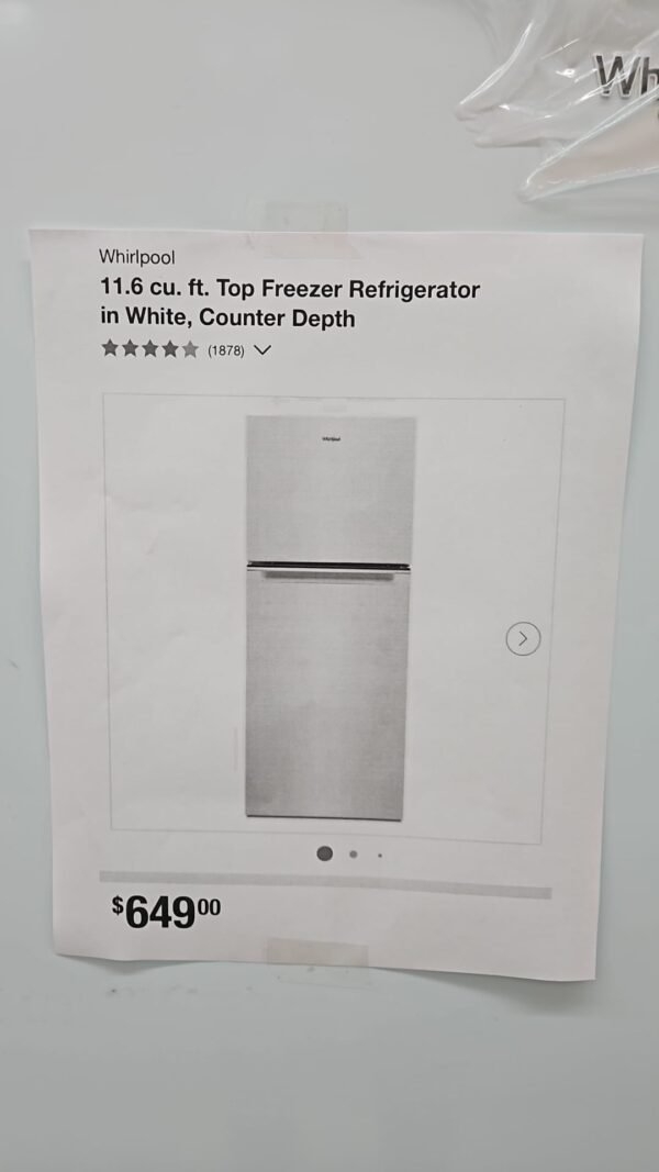 Whirlpool WRT112CZJW 24 Inch Counter-Depth Top Freezer Refrigerator - Image 5