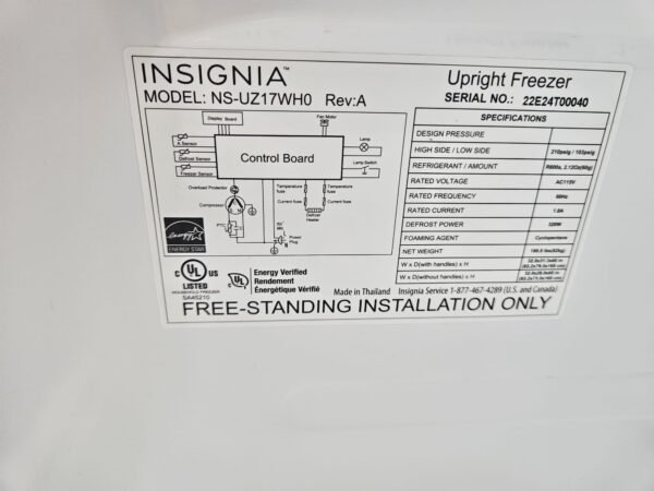 Insignia NS‑UZ17WHO 17 cu ft Convertible Upright Freezer - Image 4