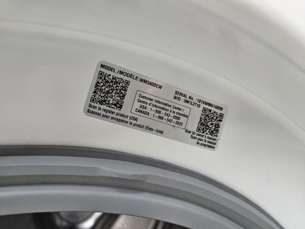 LG WM3400CW – 4.5 cu ft Ultra Large Capacity Front Load Washer - Image 4