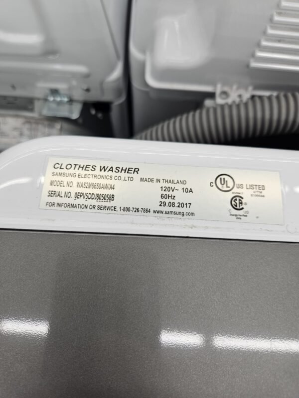 Samsung Used WA52M8650AW 27 Inch Top Load Washer - Image 4