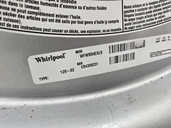 Whirlpool Used WFW95HEXL 27 Inch Front-Load Washer - Image 4