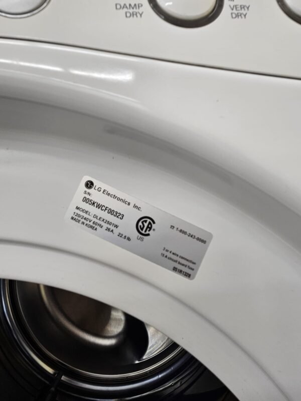 LG Used Front Load Stackable Washer Dryer Set - (White) - Image 5