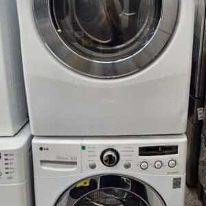 LG Used Front Load Stackable Washer Dryer Set - (White)