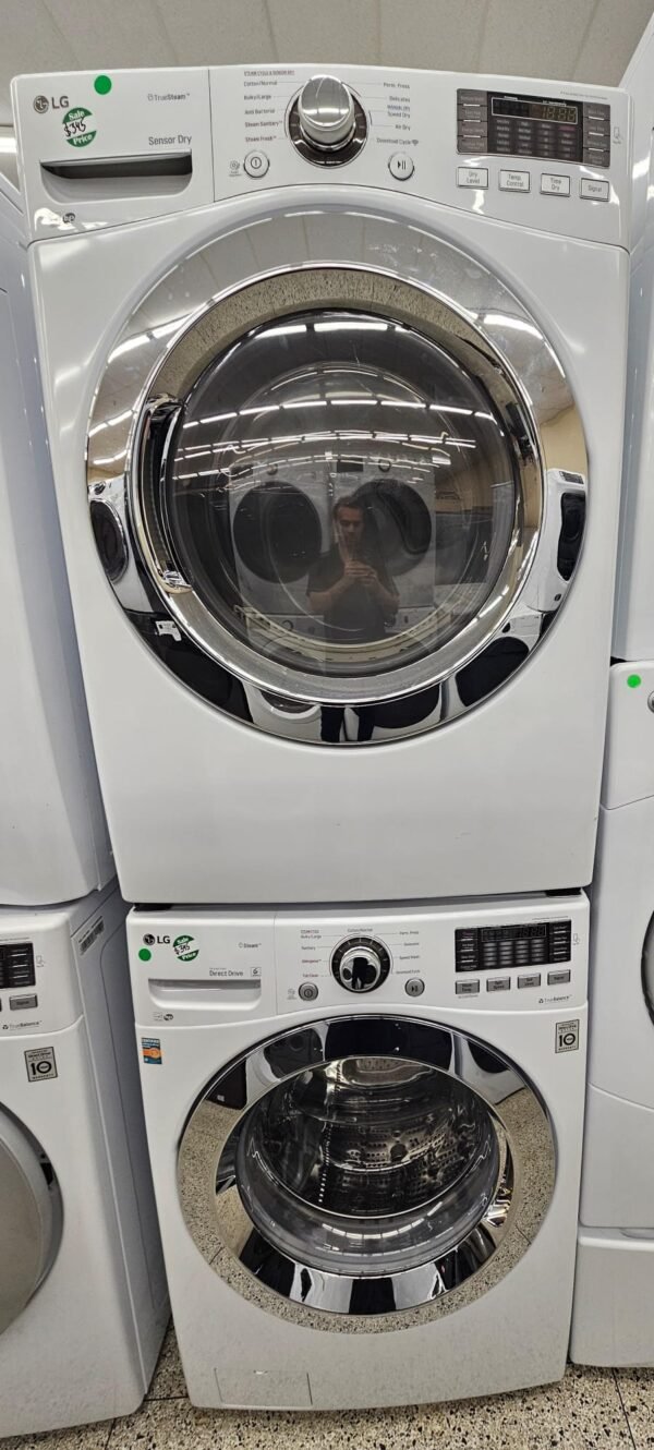 LG Like New Front Load Stackable Washer Dryer Set - White