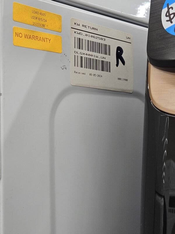 LG New DLGX4001W 7.4 Cu. Ft. Stackable Smart Gas Dryer - Image 4