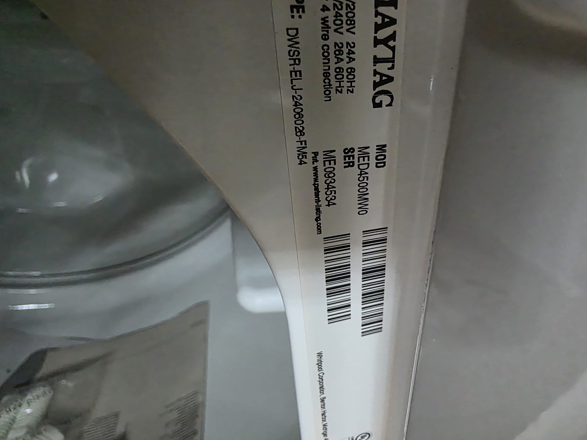 Maytag Washer MVW4505MW2 & Dryer MED4500MW Combo Set- White - Image 5