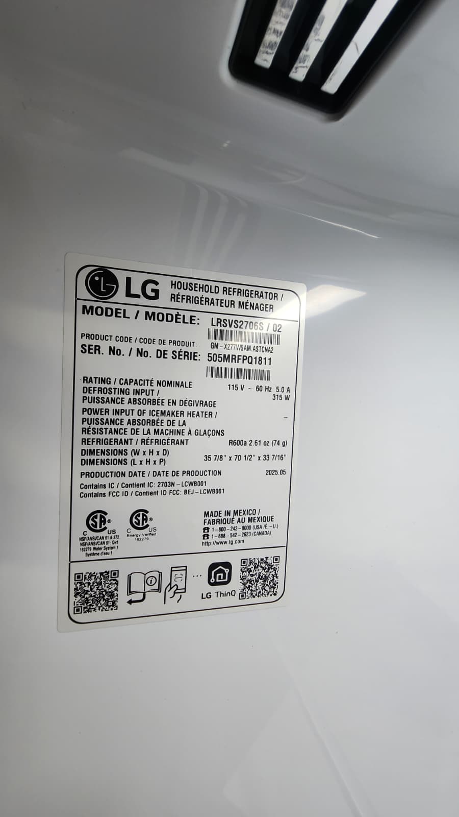 LG LRSVS2706S Sleek, Spacious, Family-Ready Fridge- Stainless Steel - Image 4