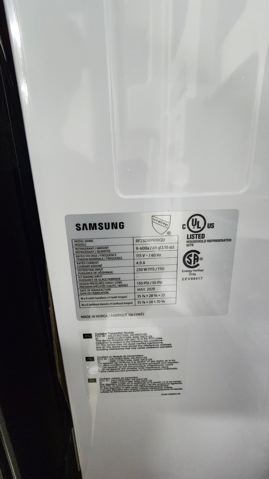 Samsung RF23DB9900QD Bespoke AI Family Hub Refrigerator- Stainless Steel - Image 4