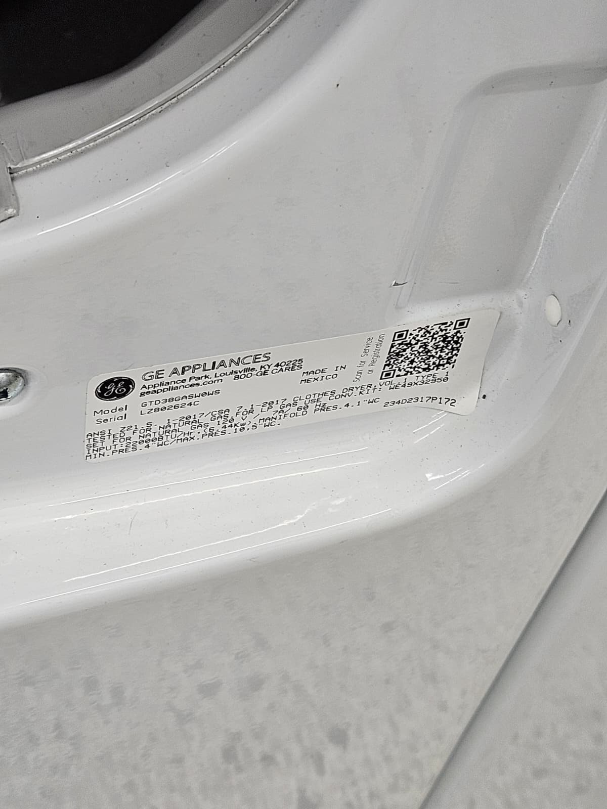 GE GTD38GASWWS 27 Inch Top Load Gas Dryer - Image 3