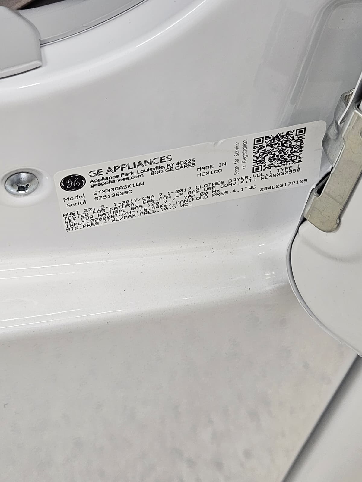 GE GTX33EASKWW 27 Inch Electric Dryer - Image 3