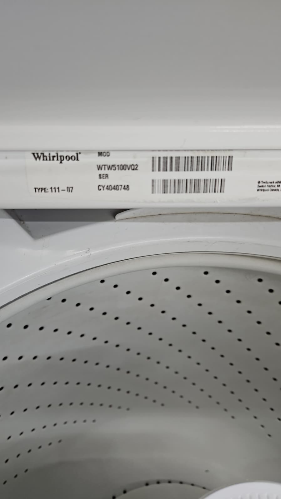 Whirlpool WTW5100VQ 27 Inch Top-Load Washer - Image 3