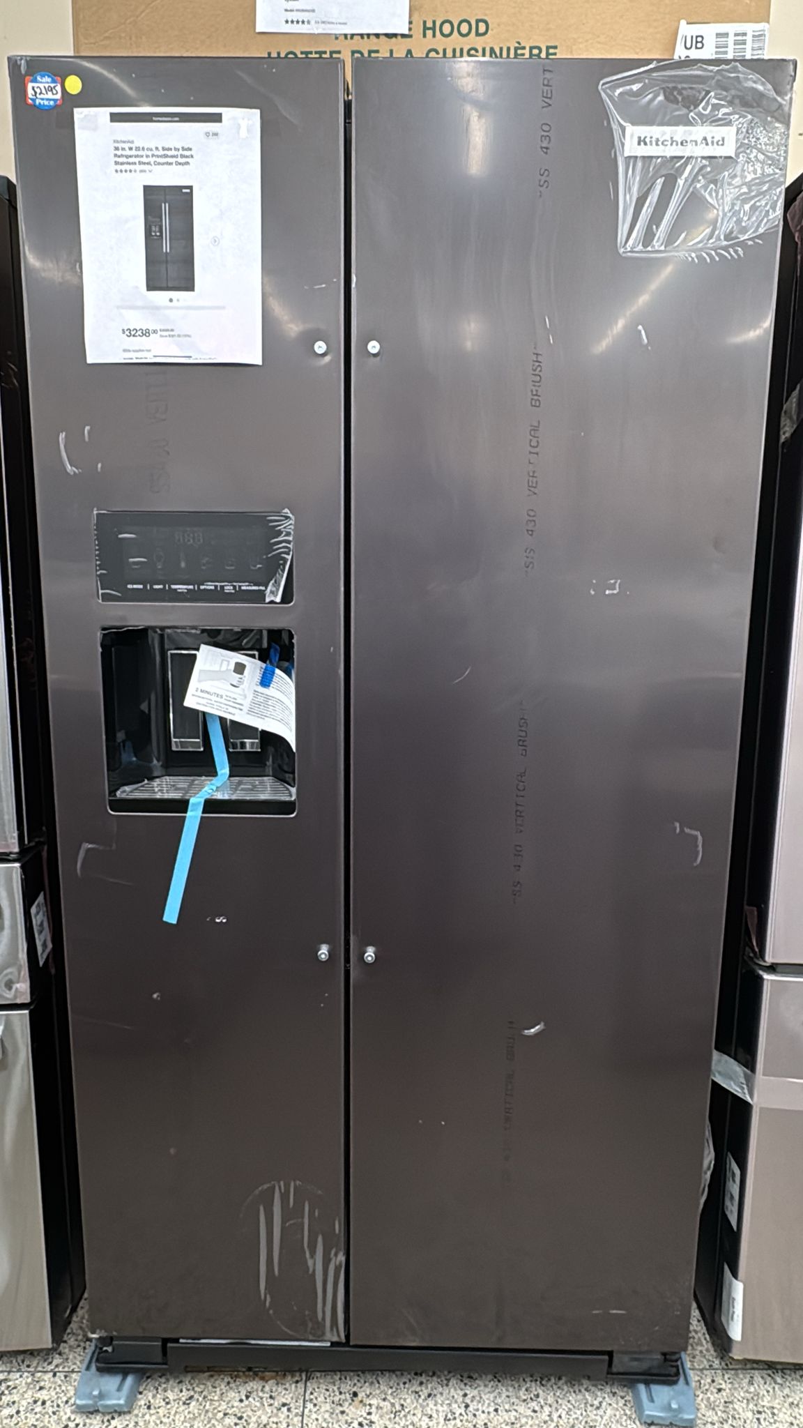 KitchenAid KRSC703HBS 36" Side by Side Refrigerator - Image 2