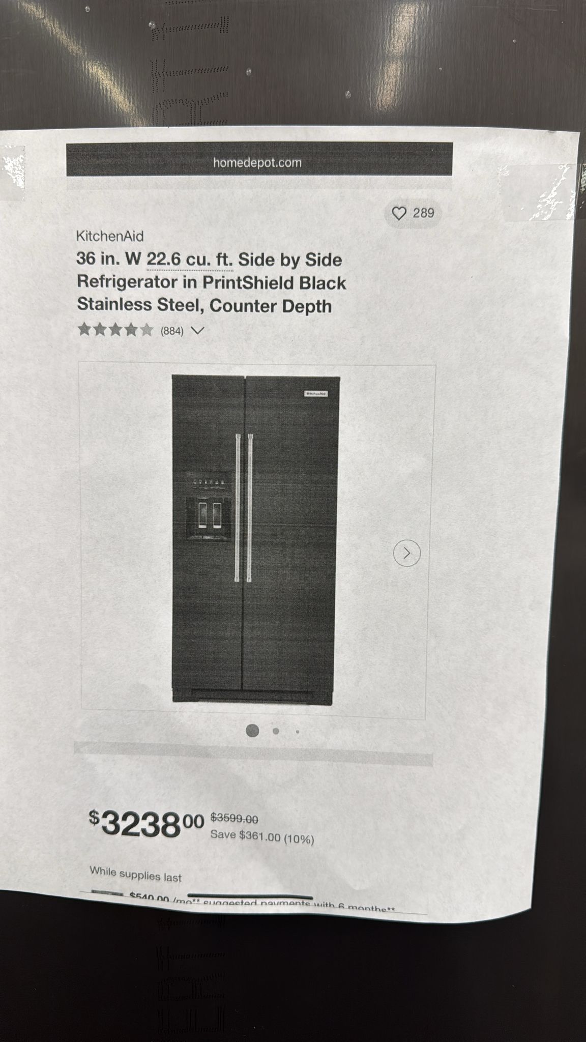 KitchenAid KRSC703HBS 36" Side by Side Refrigerator - Image 7
