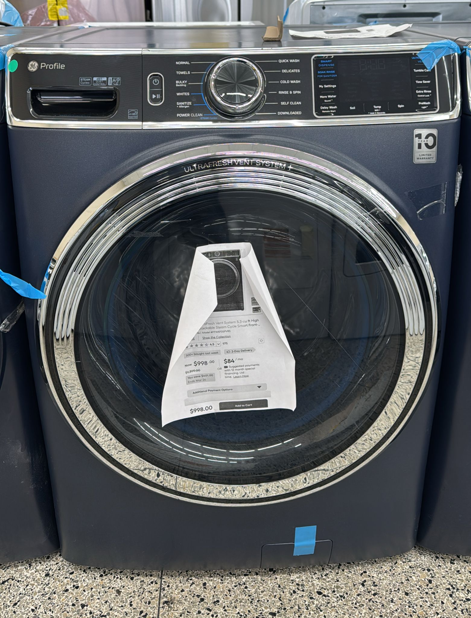 GE PFW870SPVRS 28 Inch Smart Front Load Washer - Image 2