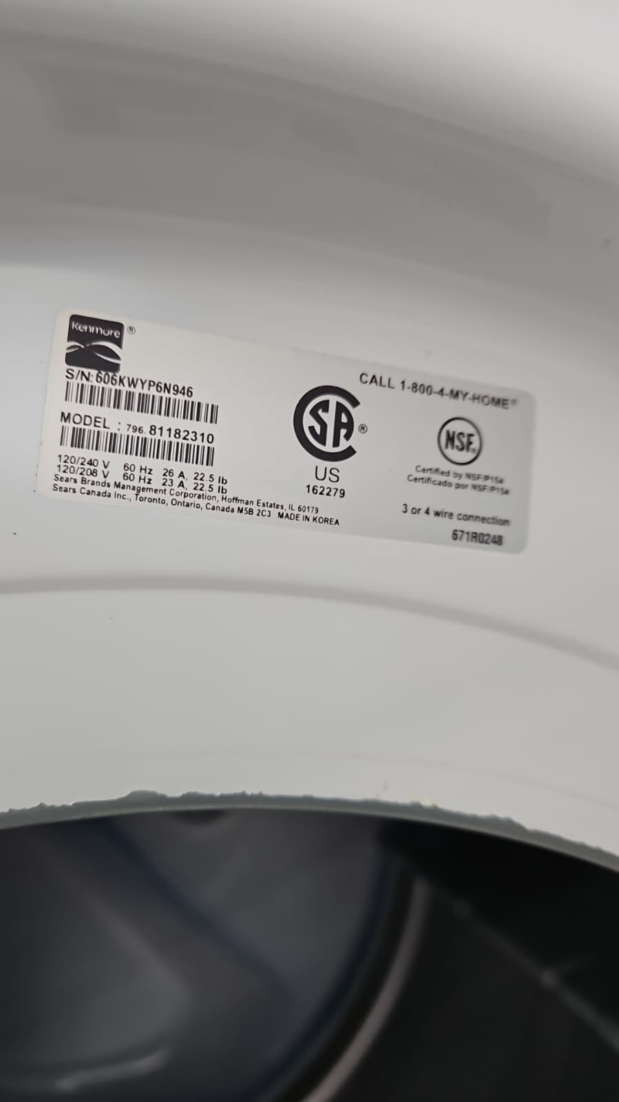 Kenmore 796.81182310 27" Bold Dynamic Electric Dryer- White - Image 3