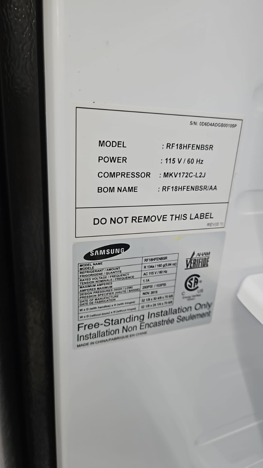 Samsung RF18HFENBSR 33" Counter Depth French Door Fridge - Image 3